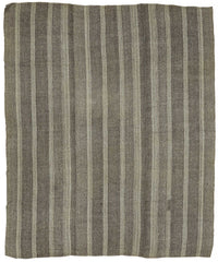 Truvo Gri Bej Çizgili Modern El Dokuma Kilim 280x330 cm
