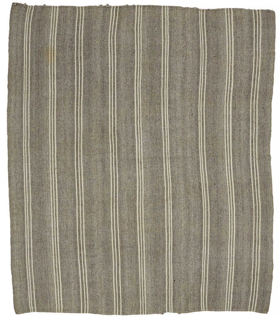 Truvo Çizgili Gri Beyaz El Dokuma Kilim Halı 280x318 cm 47199