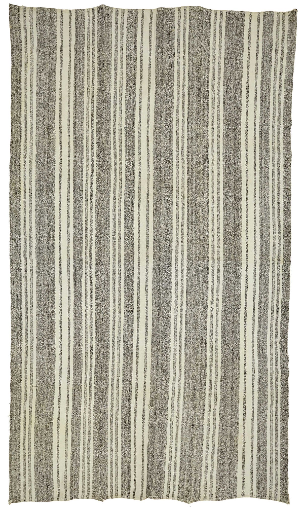 Truvo Çizgili Antrasit Gri ve Ekru Modern Kilim 243x412 cm