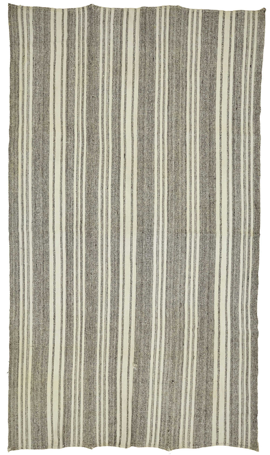 Truvo Çizgili Antrasit Gri ve Ekru Modern Kilim 243x412 cm