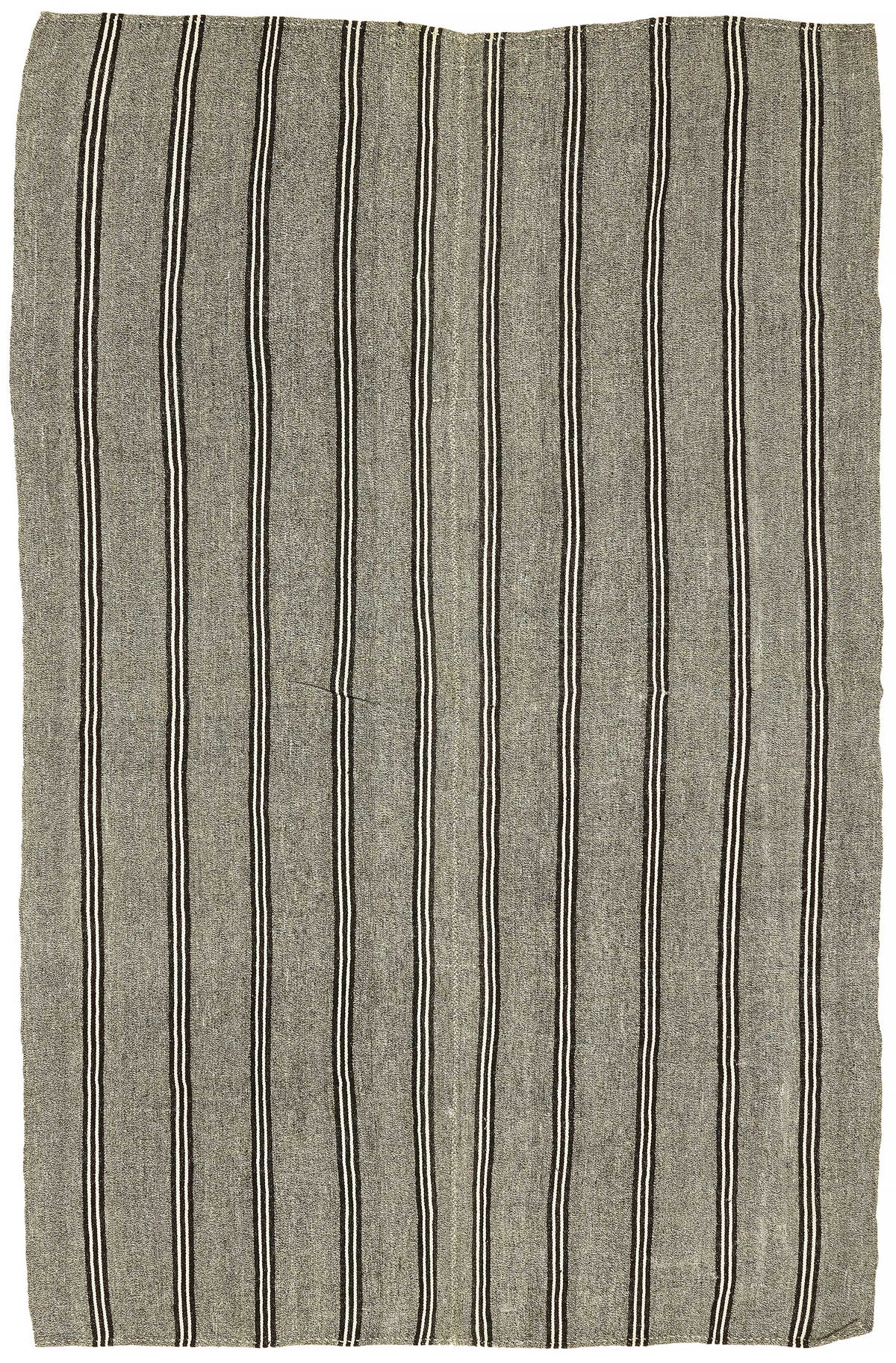Truvo Modern Kilim Antrasit Gri Çizgili Dokuma 220x330 cm