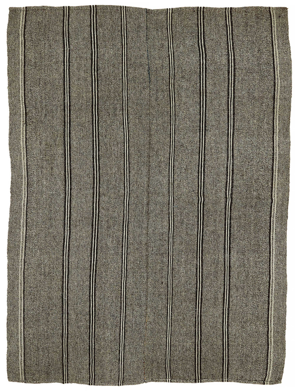 Truvo Çizgili Siyah Gri Modern El Dokuma Kilim Halı 182x240 cm