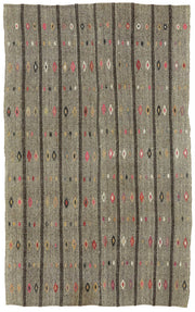 Truvo Gri Çok Renkli Keçi Kılı Geometrik Kilim 194x324 cm 47206