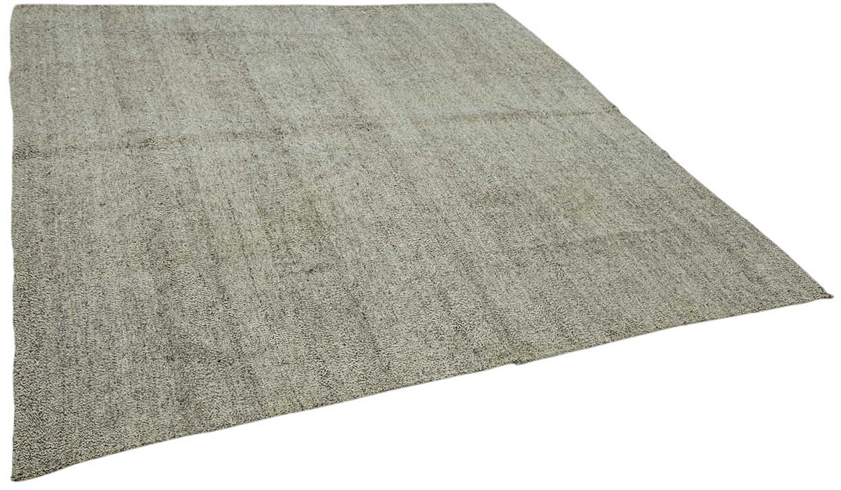 Truvo Gri Bej Düz Modern El Dokuma Kilim 243x260 cm – genel görünüm