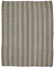 Truvo Gri Ekru Çizgili Keçi Kılı El Dokuma Kilim 235x305 cm