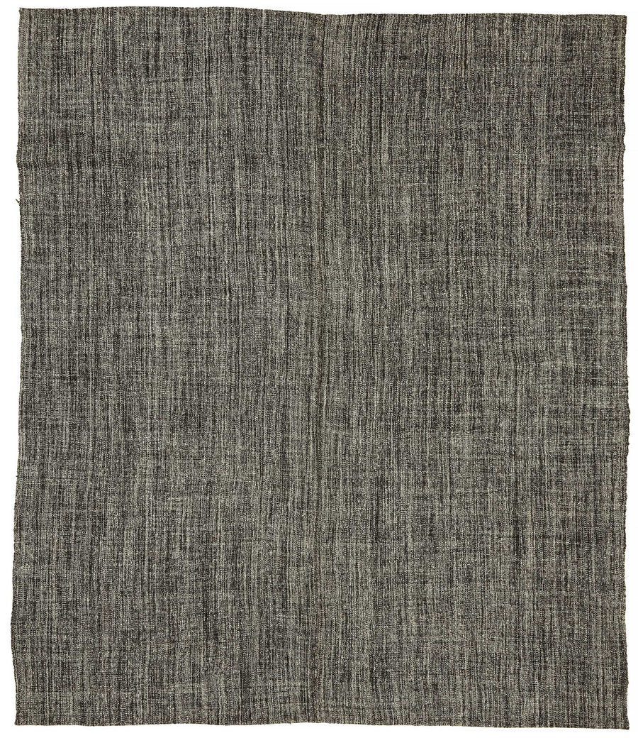 Truvo Anthracite Grey Plain Modern Goat Hair Hand-Woven Kilim 242x287 cm