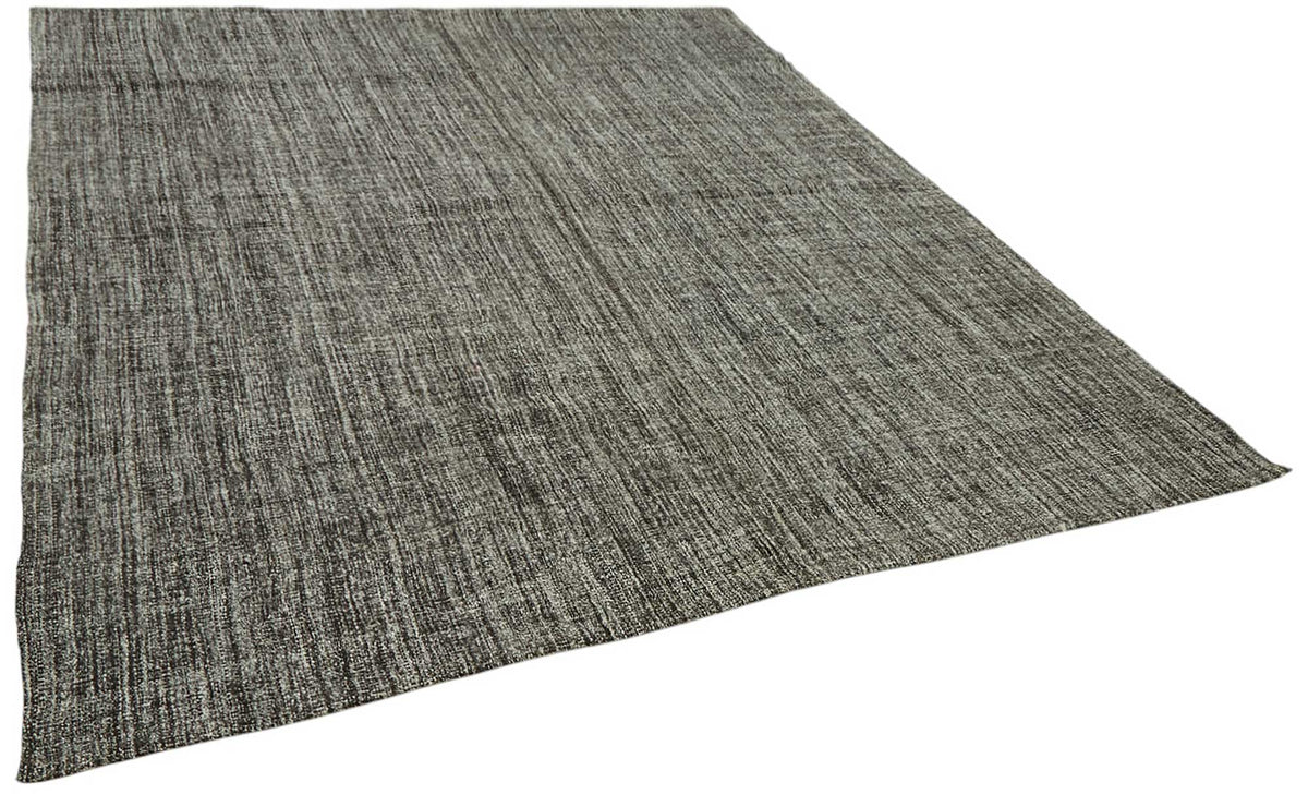 Truvo Antrasit Gri Desensiz Modern Keçi Kılı El Dokuma Kilim 242x287 cm – genel görünüm