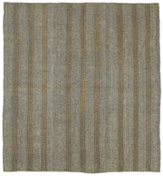 Truvo Antrasit Gri Taba Çizgili Keçi Kılı Dokuma Modern Kilim 230x245 cm