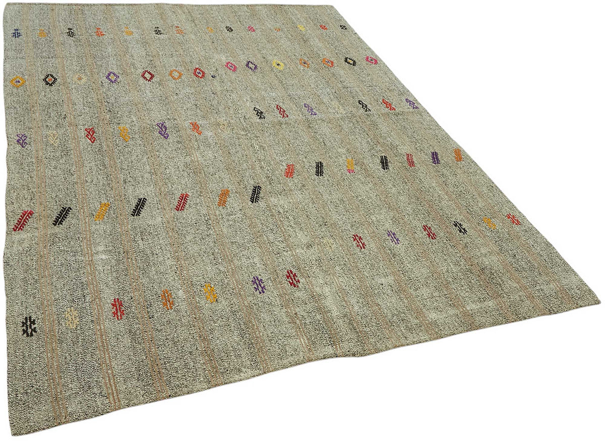 Truvo Geometrik Kilim Çok Renkli Etnik Desenli 177x244 cm – genel görünüm