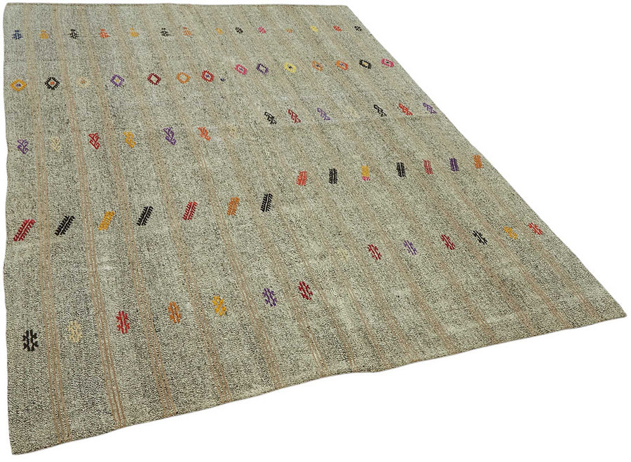 Truvo Geometrik Kilim Çok Renkli Etnik Desenli 177x244 cm – genel görünüm