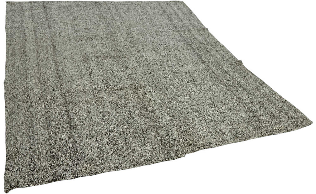 Truvo Gri Düz Modern Keçi Kılı El Dokuma Kilim 198x240 cm – genel görünüm