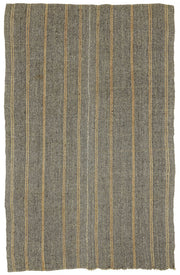 Truvo Gri Bej Çizgili Keçi Kılı Dokuma Modern Kilim 190x300 cm
