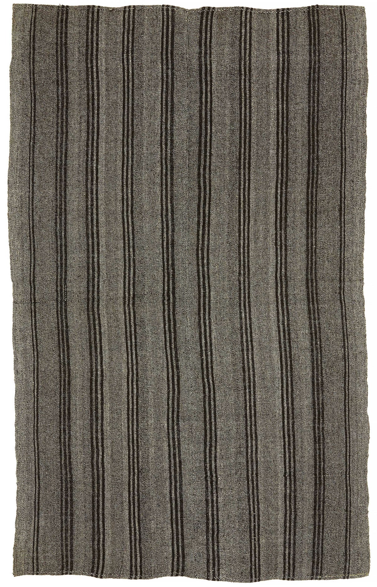 Truvo Modern Kilim Antrasit Gri Çizgili El Dokuma 181x290 cm 47222