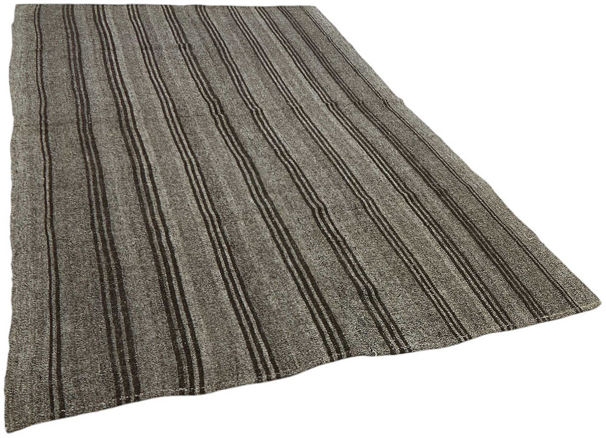 Truvo Modern Kilim Antrasit Gri Çizgili El Dokuma 181x290 cm 47222 – genel görünüm