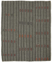 Truvo Gri Siyah Geometrik Desenli Keçi Kılı Kilim 216x263 cm
