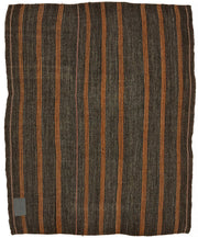 Truvo Kahverengi Turuncu Çizgili Keçi Kılı Kilim 200x251 cm