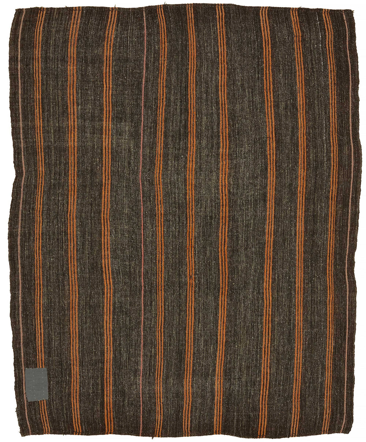 Truvo Kahverengi Turuncu Çizgili Keçi Kılı Kilim 200x251 cm