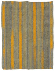 Truvo Gri Turuncu Çizgili Keçi Kılı El Dokuma Kilim 180x226 cm