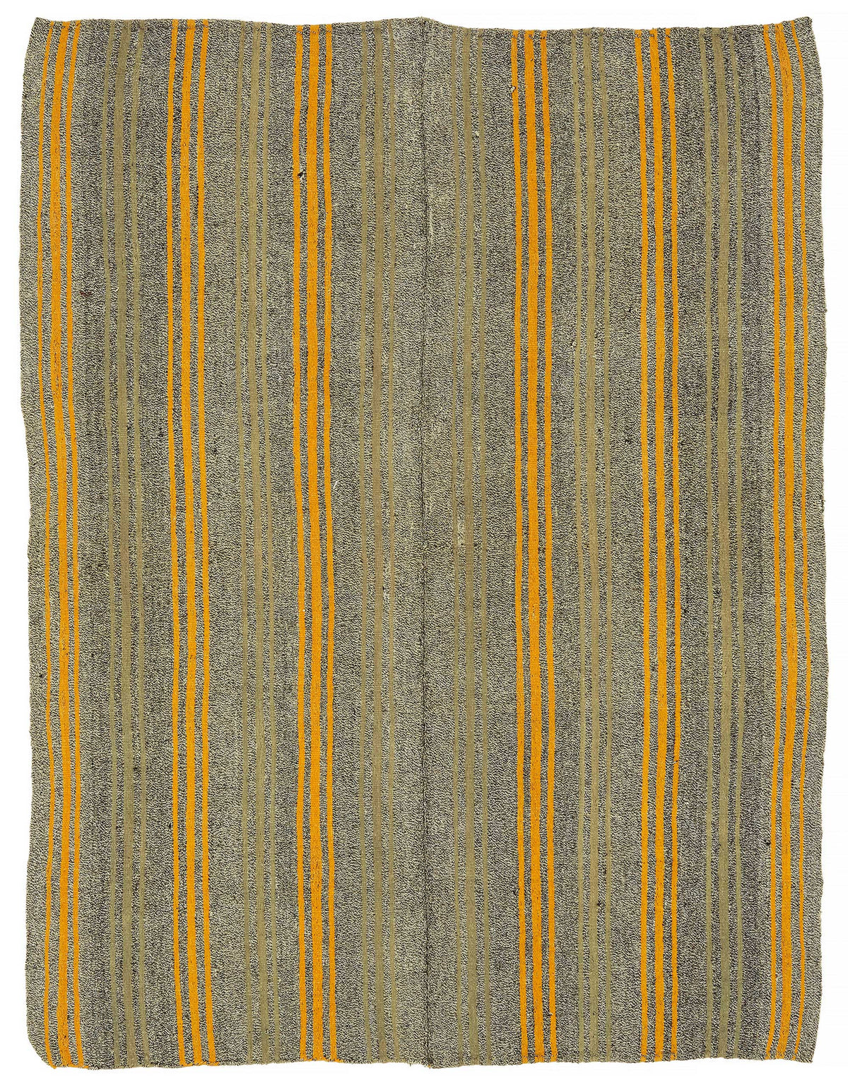 Truvo Gri Turuncu Çizgili Keçi Kılı El Dokuma Kilim 180x226 cm
