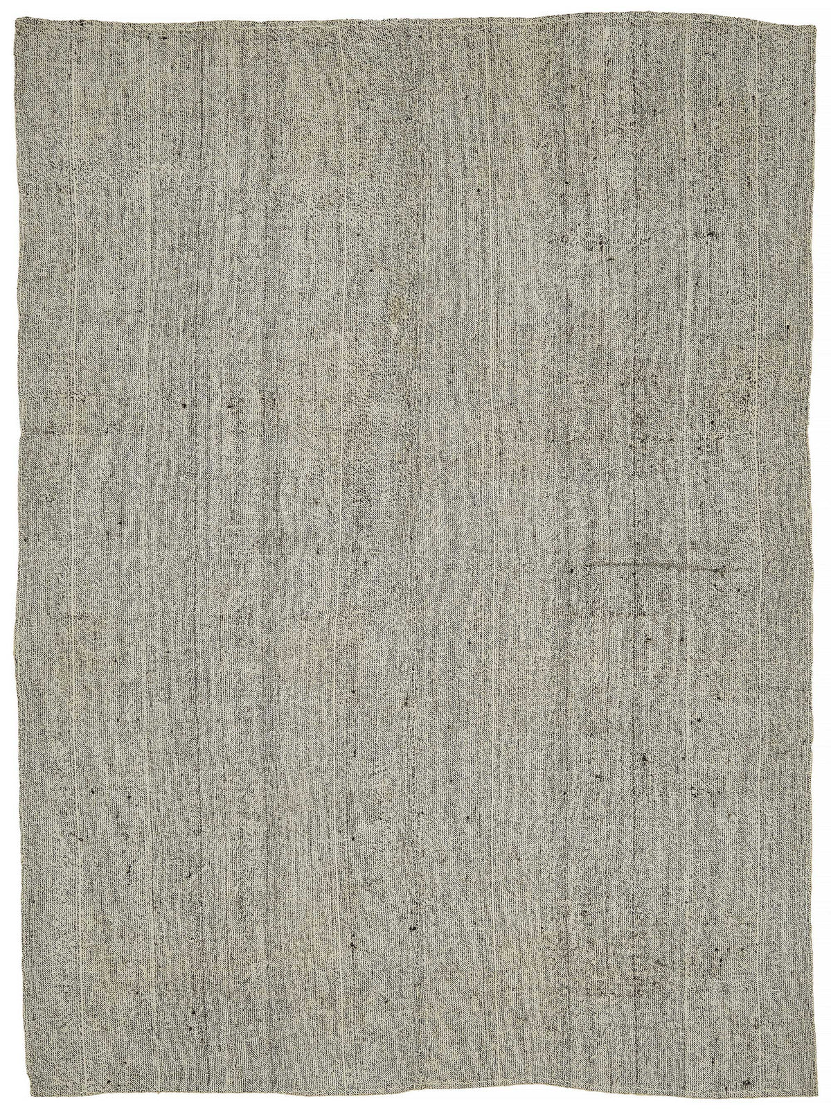 Truvo Bej Gri Desensiz Modern Keçi Kılı El Dokuma Kilim 200x272 cm