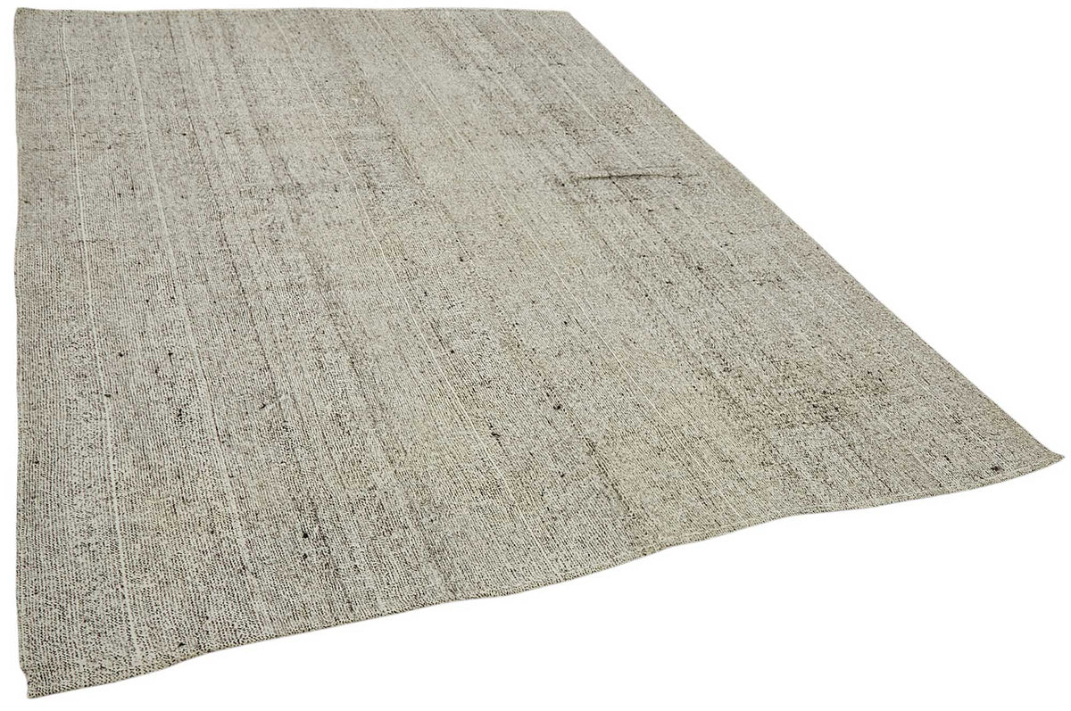 Truvo Bej Gri Desensiz Modern Keçi Kılı El Dokuma Kilim 200x272 cm – genel görünüm