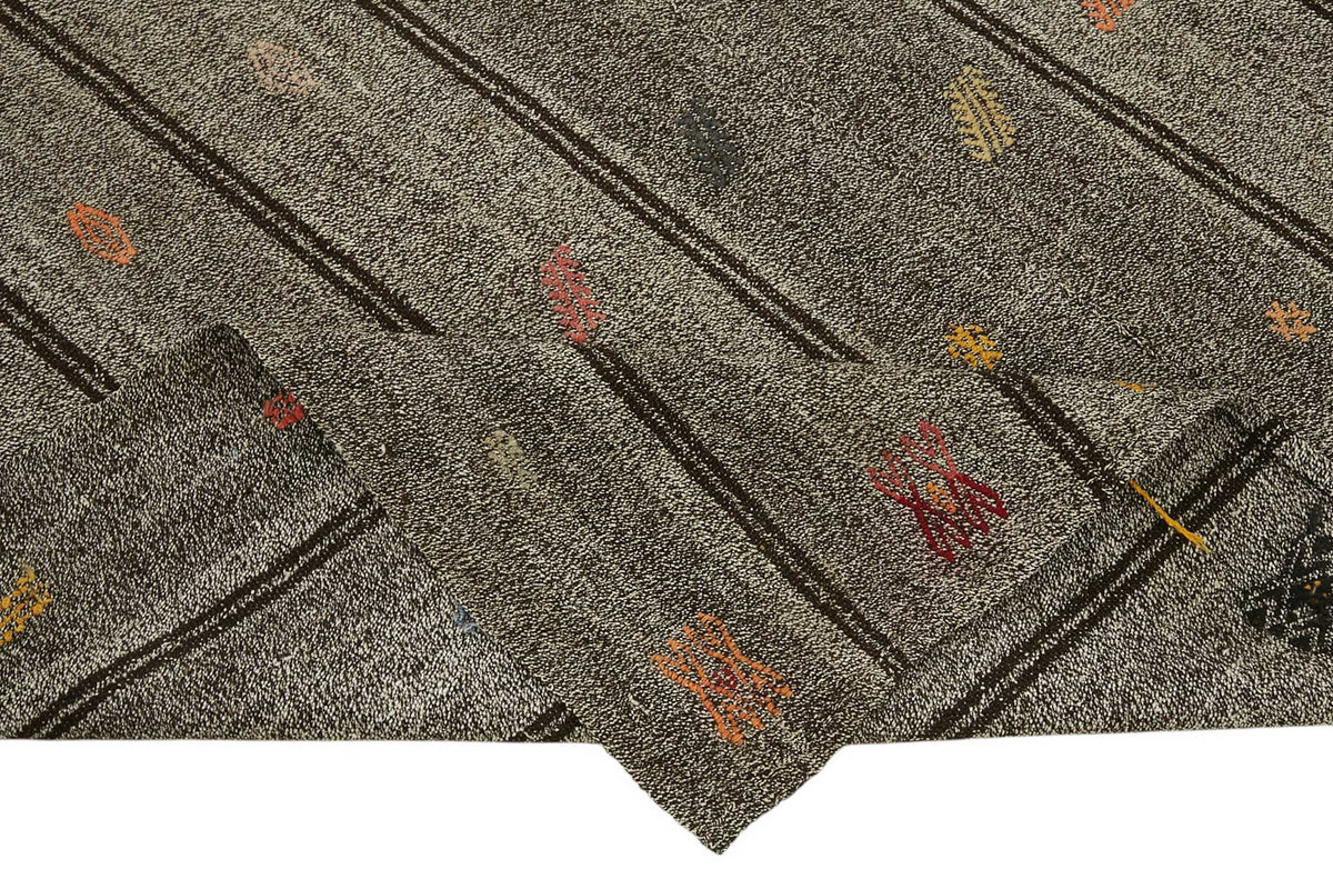 Truvo Geometrik Kilim Kırmızı ve Turuncu Desenli 178x226 cm 47234 – kenar detayı