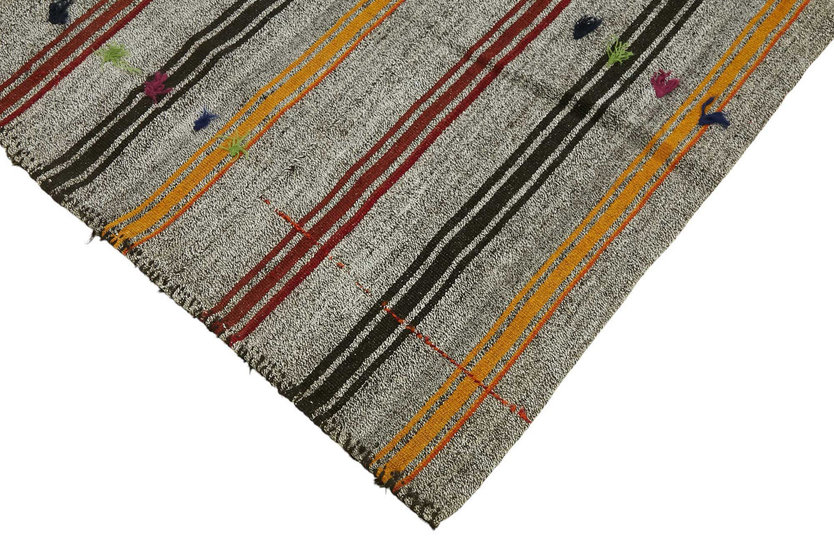 Truvo Çizgili Kilim Gri ve Çok Renkli El Dokuma 133x187 cm 47239 – detay görünümü
