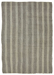 Truvo Çizgili Desenli Antrasit Gri Dokuma Modern Kilim 198x283 cm