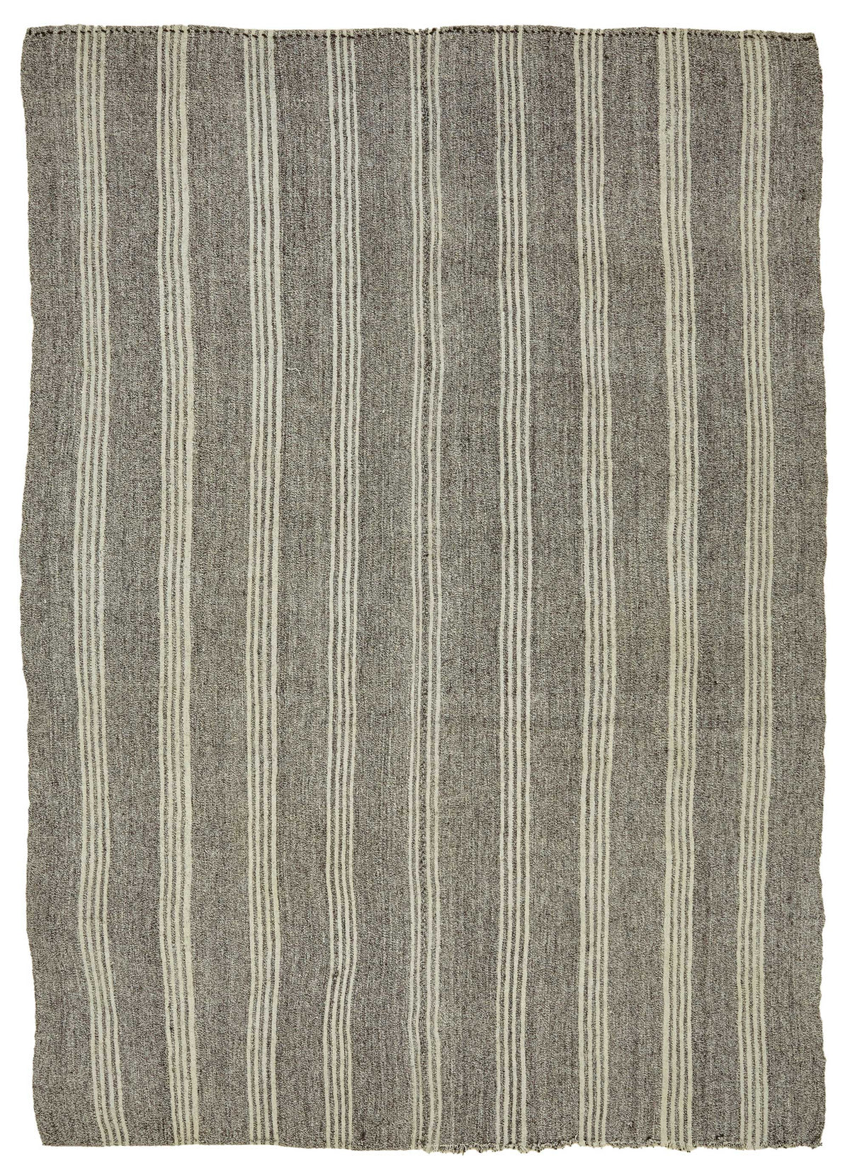 Truvo Çizgili Desenli Antrasit Gri Dokuma Modern Kilim 198x283 cm