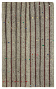 Truvo Çizgili Gri Bordo Vintage Kilim 193x320 cm 47253