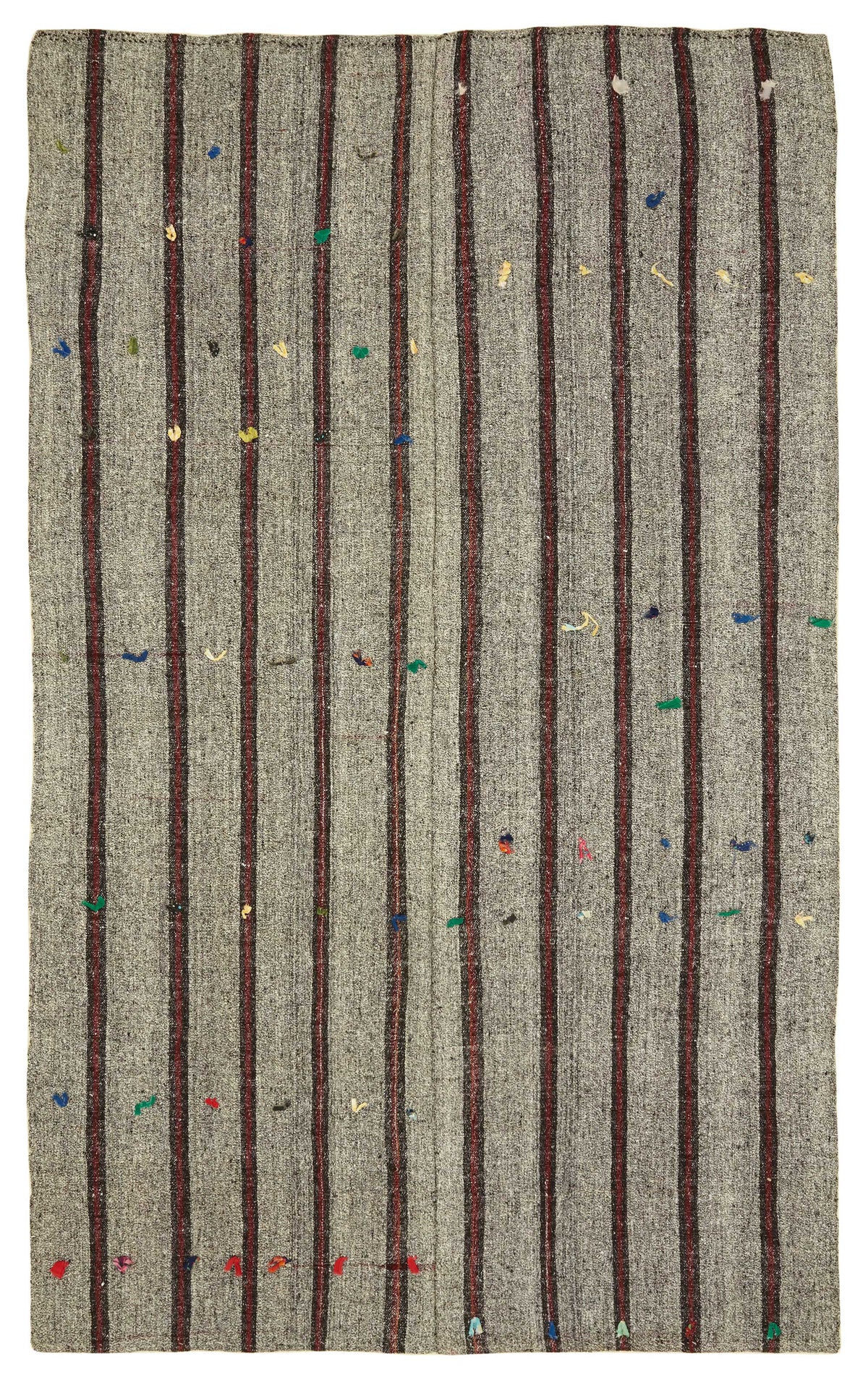Truvo Çizgili Gri Bordo Vintage Kilim 193x320 cm 47253