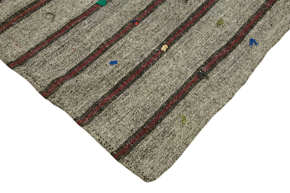 Truvo Çizgili Gri Bordo Vintage Kilim 193x320 cm 47253 – detay görünümü