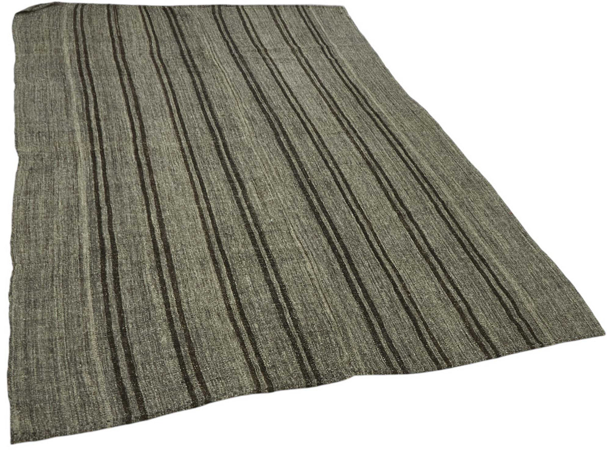 Truvo Kıl Kilim Antrasit Gri Çizgili Modern Dokuma 173x255 cm 47256 – genel görünüm