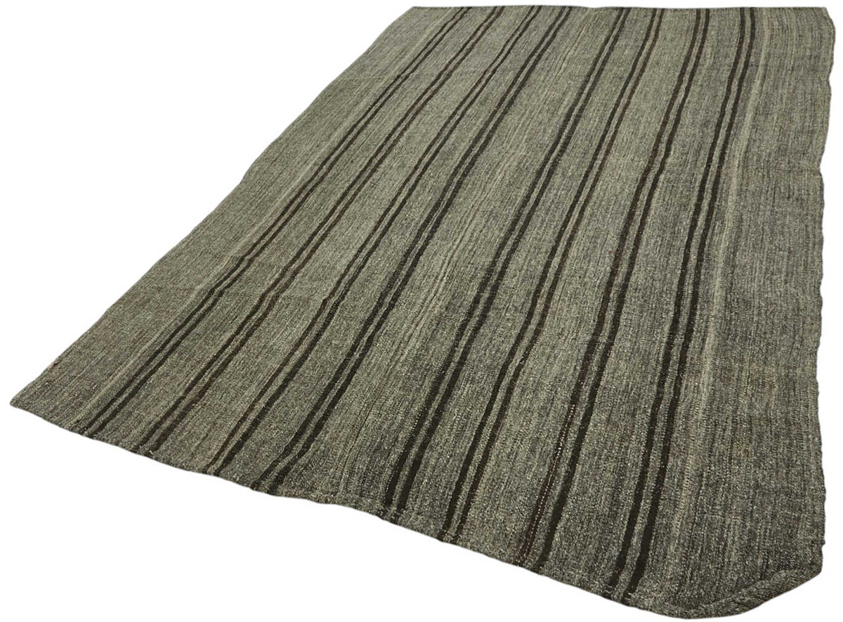 Truvo Kıl Kilim Antrasit Gri Çizgili Modern Dokuma 173x255 cm 47256 – doku yakın çekim