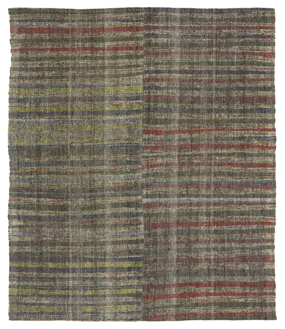 Kadex Gri Çok Renkli Çizgili Modern El Dokuma Kilim 192x230 cm
