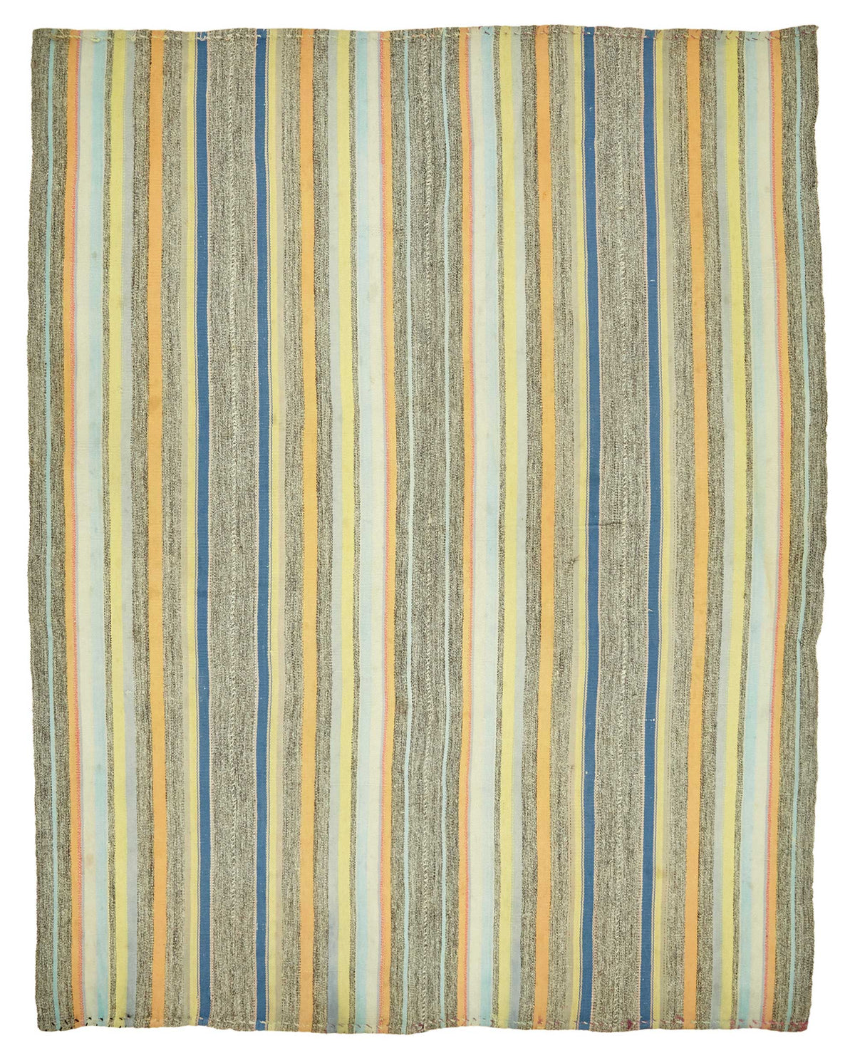 Kadex Gri Turuncu Çizgili Vintage Kilim Halı 174x223 cm 47273