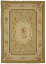 Sivemi Aubusson Bej Yeşil Çiçek Desenli El Dokuma Halı 299x422 cm 47370
