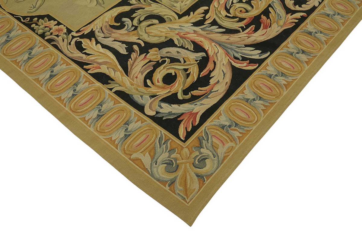 Sivemi Dama Desenli Siyah Gold Halı Bej ve Gri Tonlarda 268x380 cm – detay görünümü