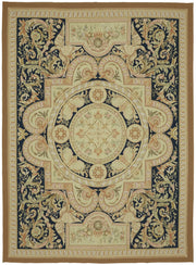 Sivemi Lacivert Bej Halı Klasik Madalyonlu 272x376 cm 47375