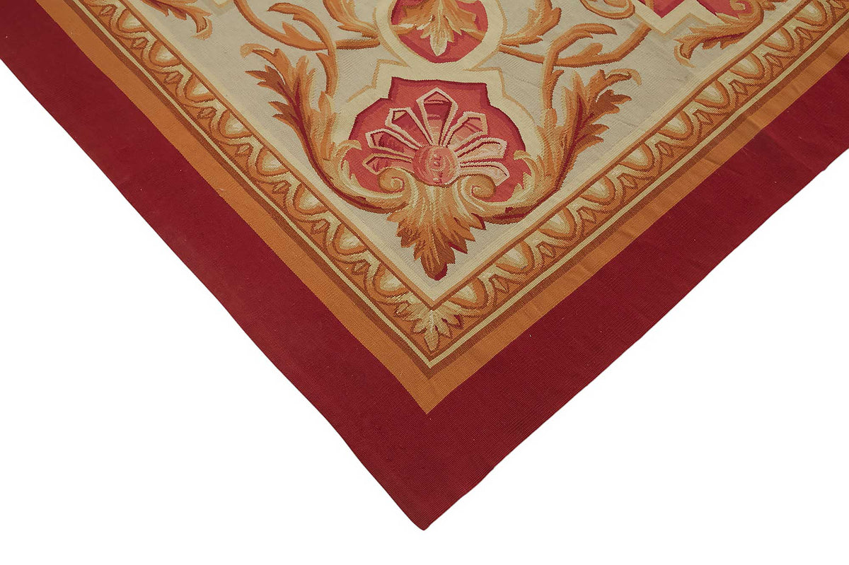 Sivemi Vintage Aubusson Kırmızı Madalyon Desenli Halı 280x350 cm 47377 – detay görünümü