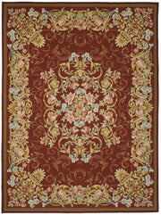 Sivemi Aubusson Kırmızı Çiçek Desenli El Dokuma Halı 302x410 cm