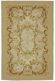 Sivemi Bej ve Kahverengi Madalyon Desenli El Dokuma Halı 176x270 cm