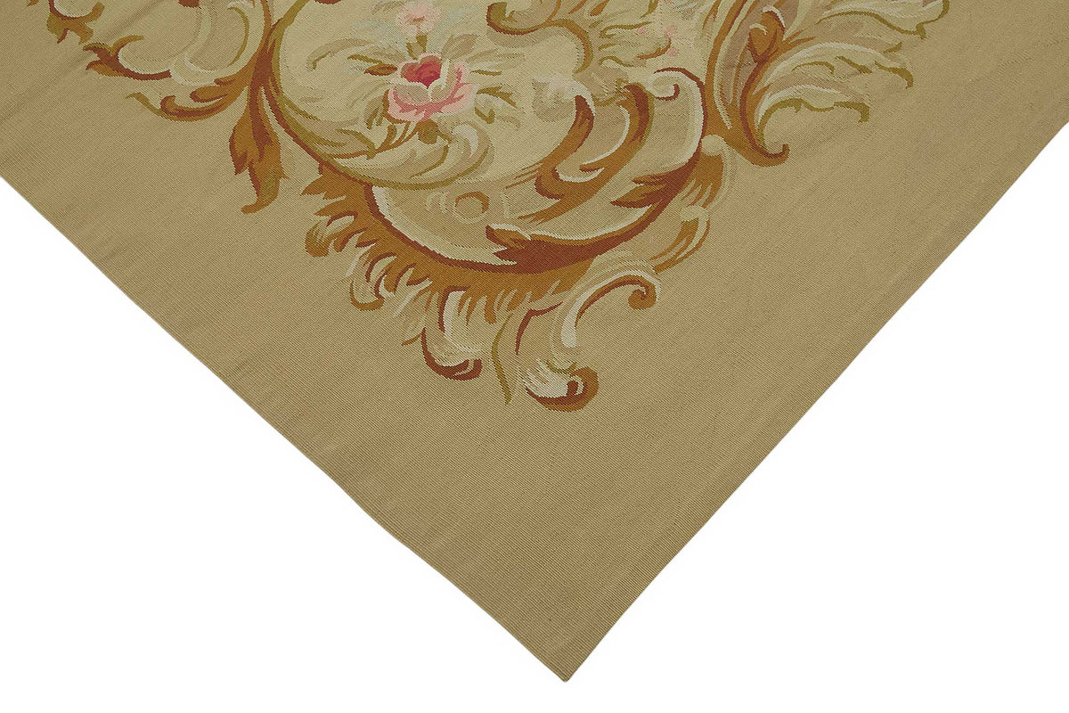 Sivemi Bej ve Kahverengi Madalyon Desenli El Dokuma Halı 176x270 cm – detay görünümü