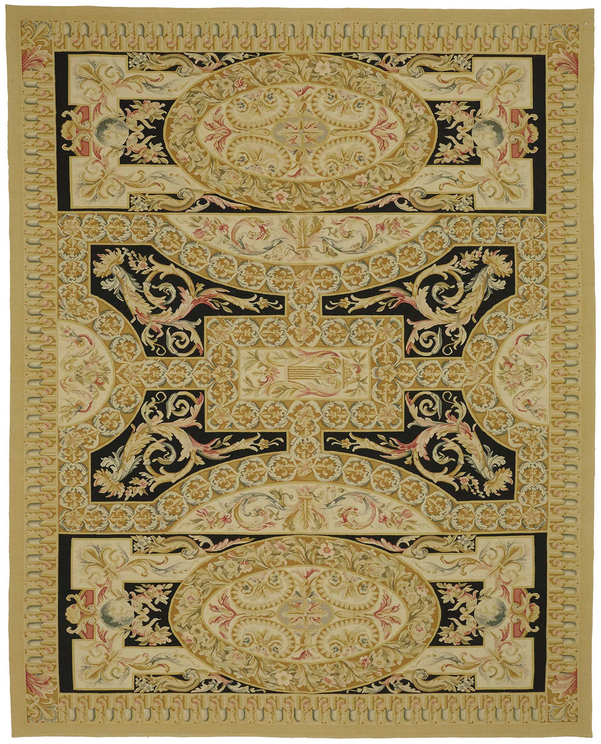 Sivemi Siyah Gold Halı Klasik Geometrik Desenli 273x337 cm
