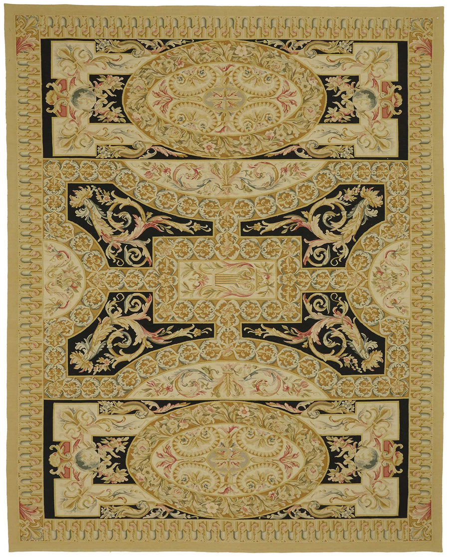 Sivemi Siyah Gold Halı Klasik Geometrik Desenli 273x337 cm