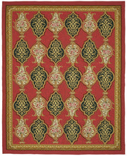 Sivemi Kırmızı Bej Geometrik Desenli El Dokuma Yün Pamuk Halı 272x346 cm