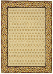 Sivemi Geometrik Desenli Etnik Bej Sarı El Dokuma Halı 267x384 cm