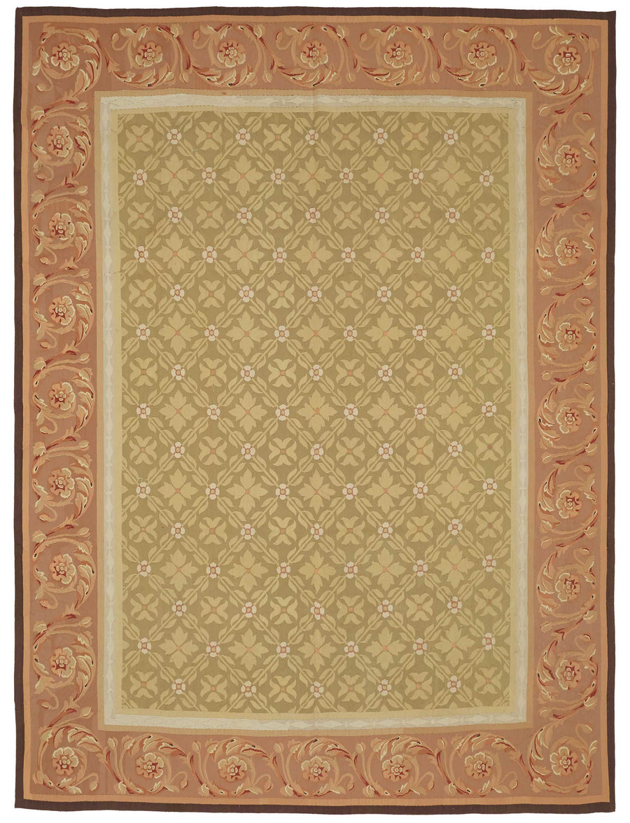 Sivemi Geometrik Desenli Bej Kahverengi Düz Dokuma Halı 264x353 cm
