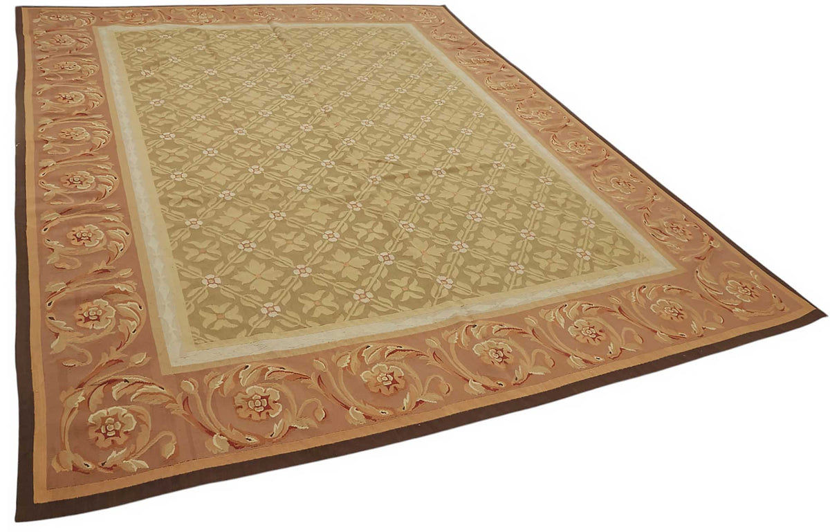 Sivemi Geometrik Desenli Bej Kahverengi Düz Dokuma Halı 264x353 cm – genel görünüm