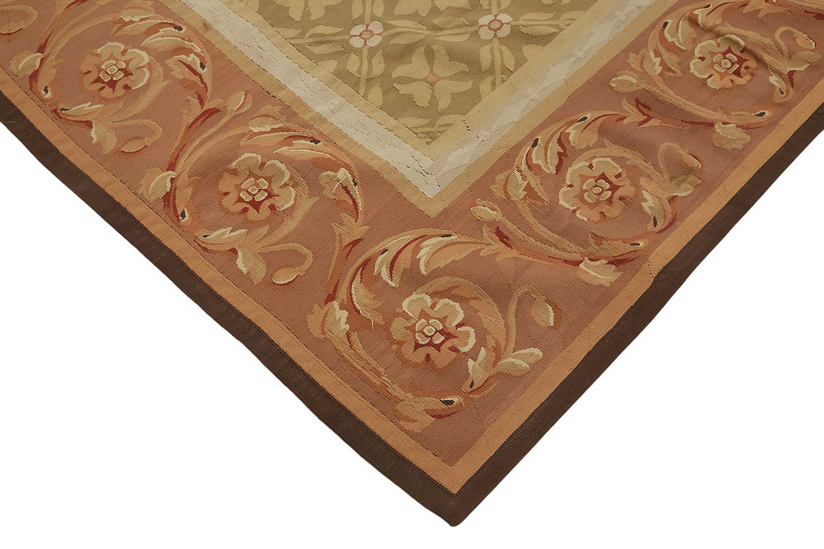 Sivemi Geometrik Desenli Bej Kahverengi Düz Dokuma Halı 264x353 cm – detay görünümü